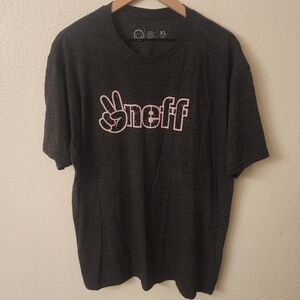 NEFF Peace Sign 100% Cotton Heathered Gray Camo Shirt Mens XL